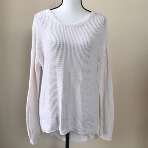 F21 Off White Sweater with Large Keyhole Back